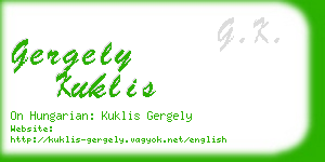 gergely kuklis business card